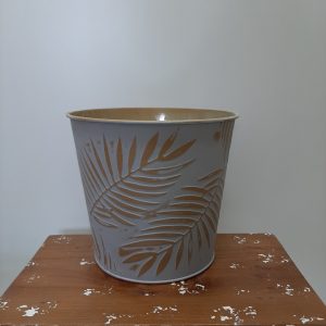 Macetero de zinc hojas