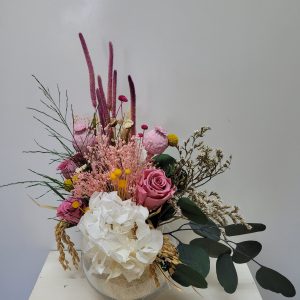 Pecera de flor preservada rosas silvestre