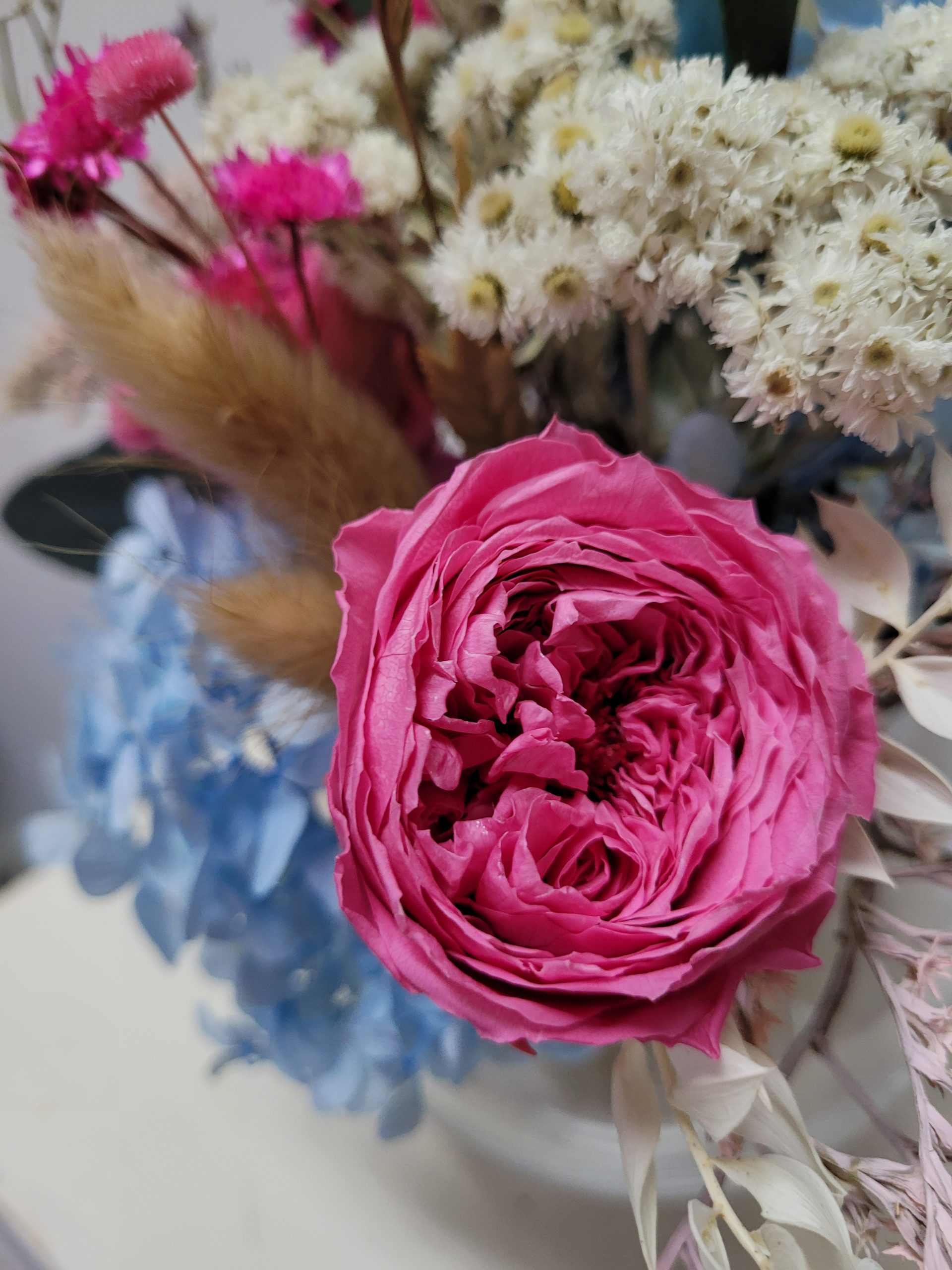 Pecera de flor preservada rosa inglesa - Imagen 2