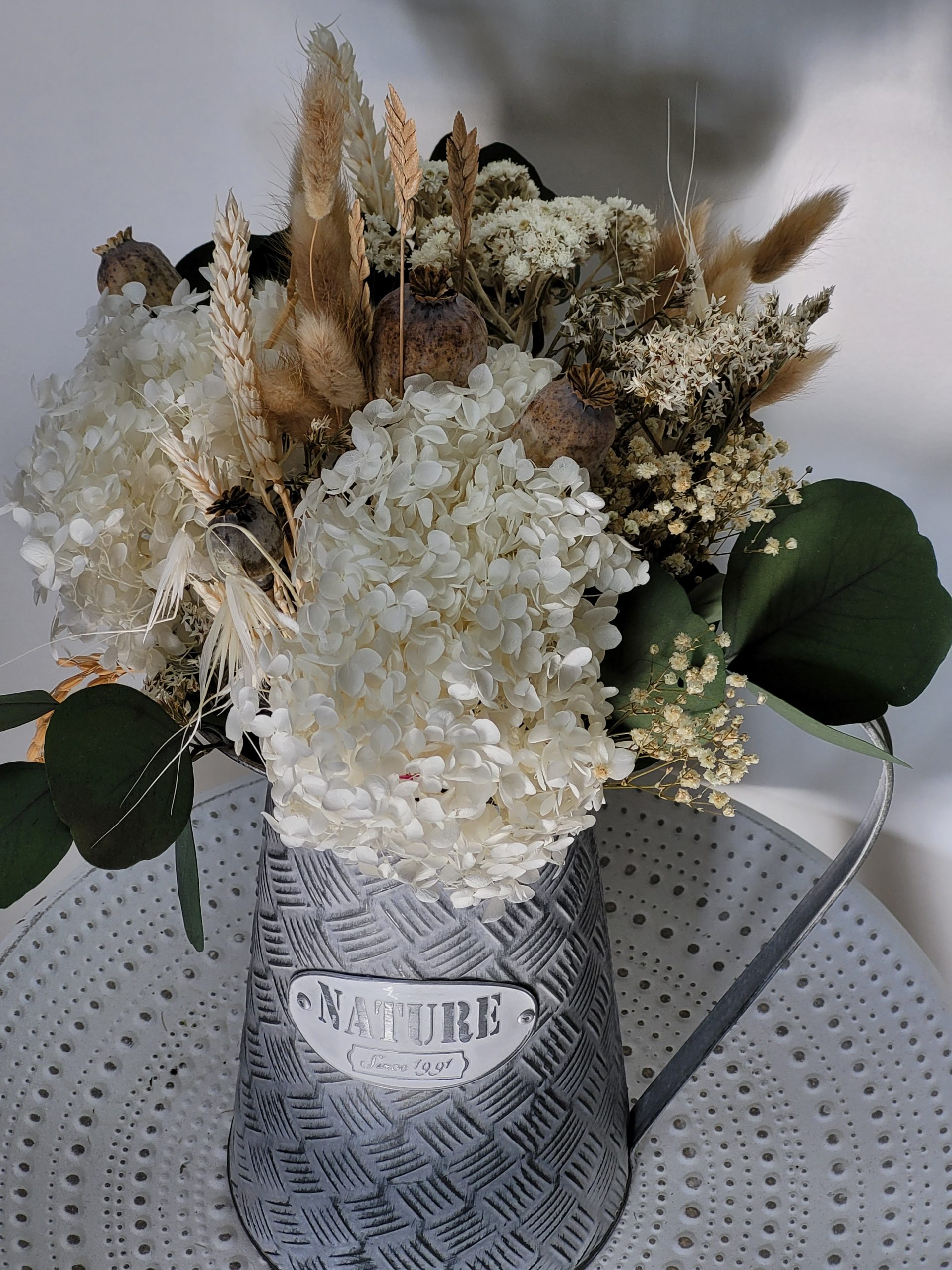 Jarra zinc hortensia blanca - Imagen 4